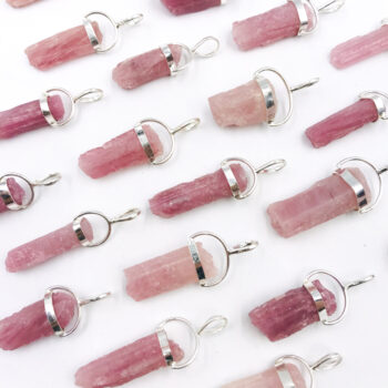 Pink Tourmaline Pendants (Sterling Silver)