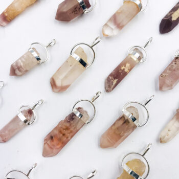 Lithium Quartz Rough Point Pendants (Sterling Silver)