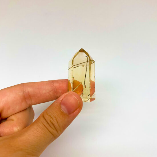 Natural Citrine with Rutile Polished Points – High Grade