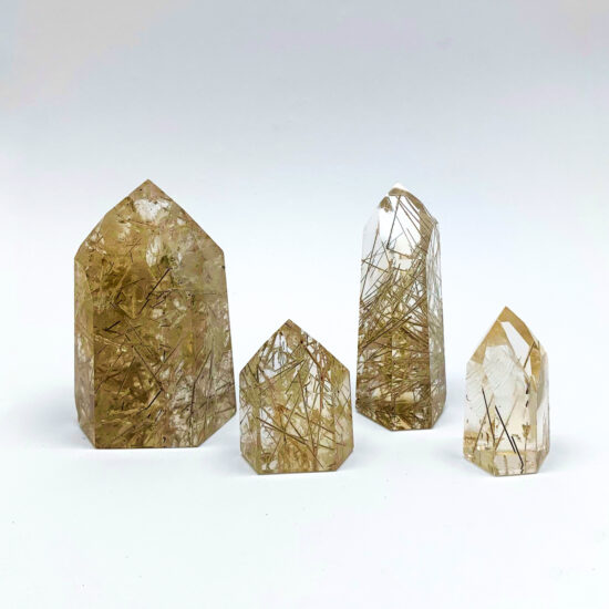Natural Citrine with Rutile Polished Points