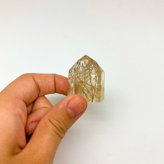 Natural Citrine with Rutile Polished Points
