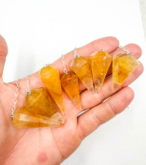 Hematoid Quartz "Golden Healer" Pendulums
