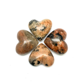 Black Tourmaline with Feldspar Hearts - Small