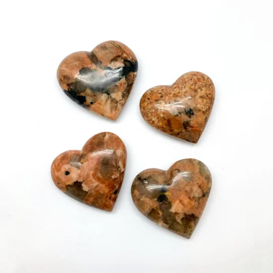 Black Tourmaline with Feldspar Hearts