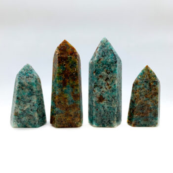 Amazonite with Garnet Polished Points