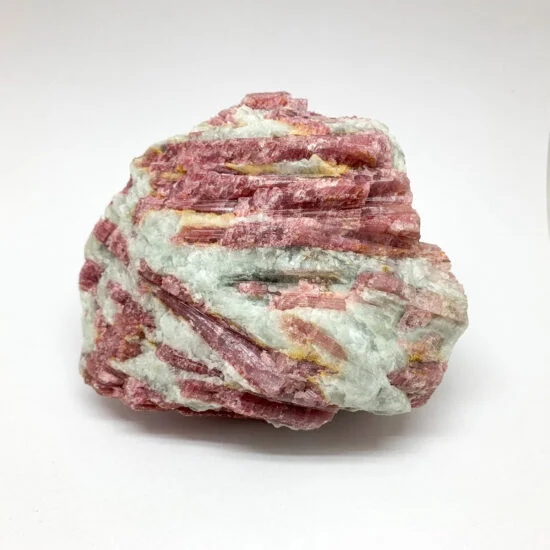 Pink Tourmaline with Aquamarine on Matrix