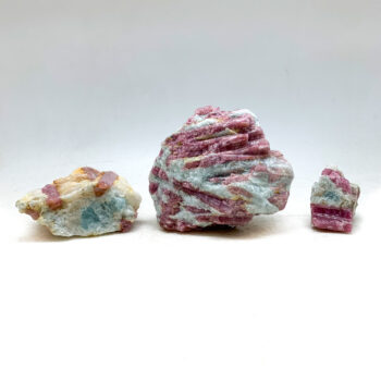 Pink Tourmaline with Aquamarine on Matrix