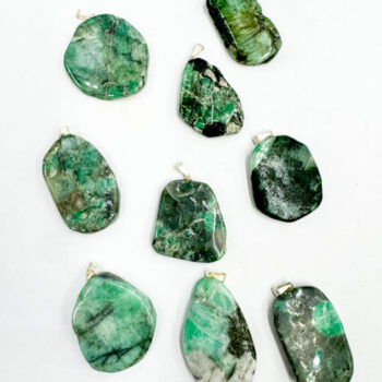 Emerald Slab Pendants