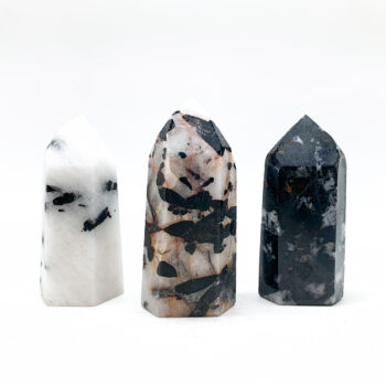 Black Tourmaline on Quartz Polished Points