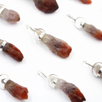 Red Amethyst Rough Pendants (Sterling Silver)