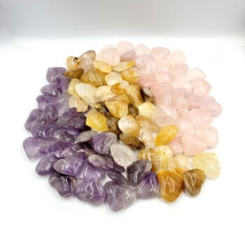 Amethyst, Hematoid & Rose Quartz Hearts - Bulk Sale