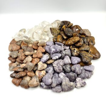 Clear Quartz, Feldspar, Jasper & Lepidolite Hearts - Bulk Sale