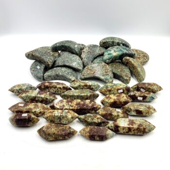 Amazonite with Garnet #3 Moons & DTs - Bulk Sale