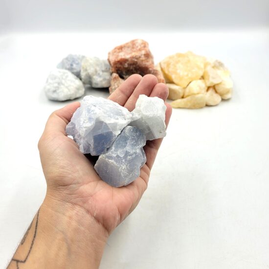 Blue, Orange & Yellow Calcite Rough - Bulk Sale