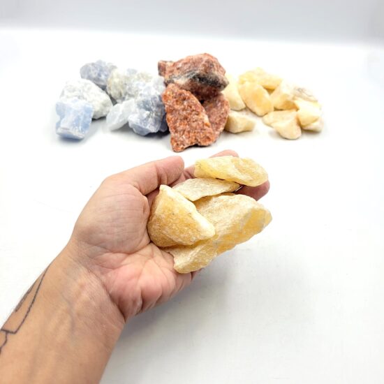 Blue, Orange & Yellow Calcite Rough - Bulk Sale