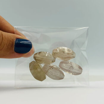 Green Rutile Faceted Beads (Diamond Cut)