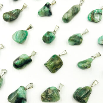 Emerald Tumbled Pendants
