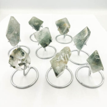 Blue "Tara" Amphibole Free Forms on Custom Stands