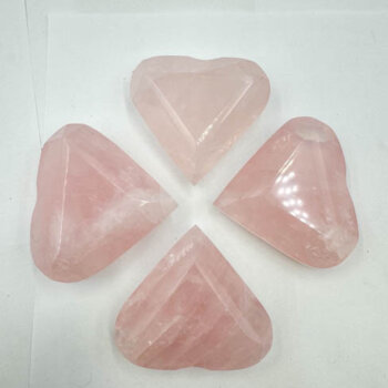 Clear Quartz Faceted Hearts