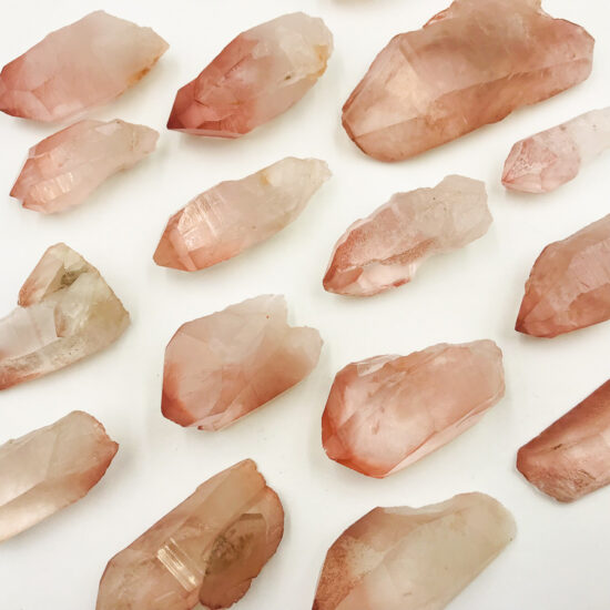 Pink Dreamsicle Lemurian Rough Points - High Grade