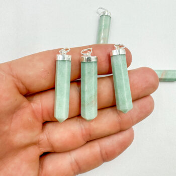 Amazonite Polished Points Pendants (Sterling Silver)