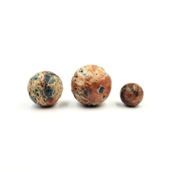 Apatite on Jasper and Orange Calcite Spheres