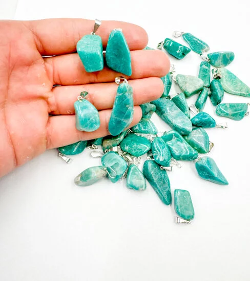 Amazonite Tumbled Pendants