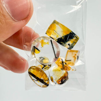 Golden "Healer" Quartz w/ Black Tourmaline on Quartz (5 to 11 pcs lot)