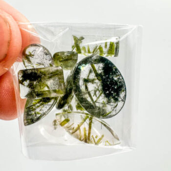 Green Epidote & Black Tourmaline on Quartz (5 to 11 pcs lot)