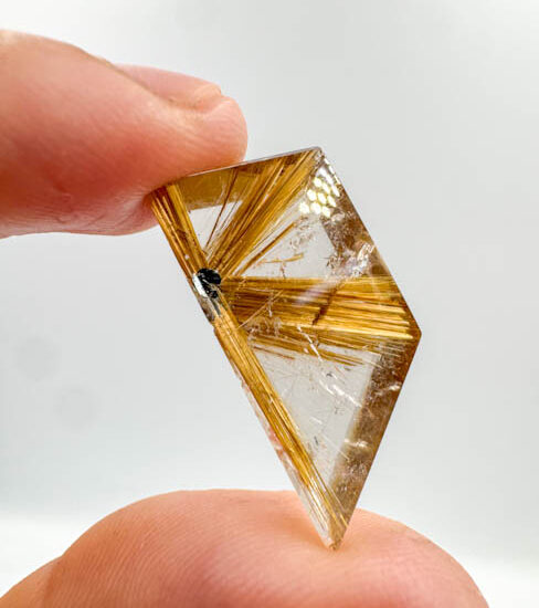 Golden Rutile Half Star on Quartz (16ct piece)