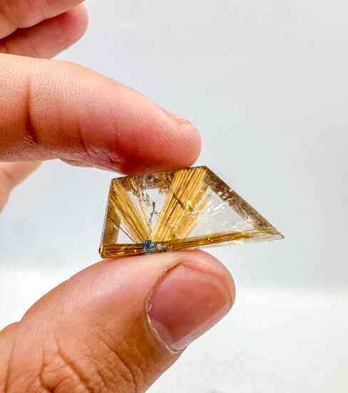 Golden Rutile Half Star on Quartz (16ct piece)