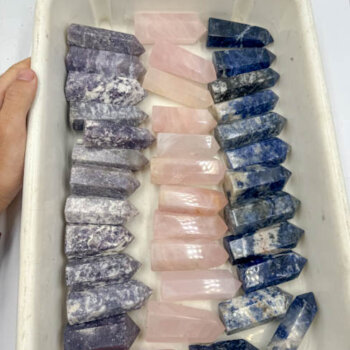 Lepidolite, Rose Quartz and Sodalite Polished Towers - Bulk Sale Lot