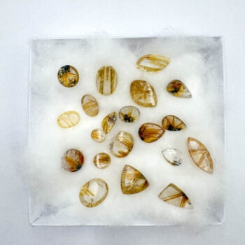 Golden Rutile on Quartz (19 pcs lot)