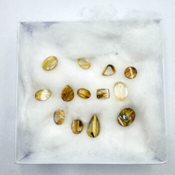 Golden Rutile on Quartz (13 pcs lot)