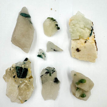 Blue & Green Tourmaline on the Matrix (8 pieces lot)