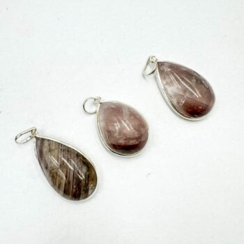 Lithium Quartz Cabs Pendants (Sterling Silver)