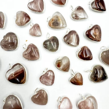 Lithium Quartz Heart Pendant (Sterling Silver)