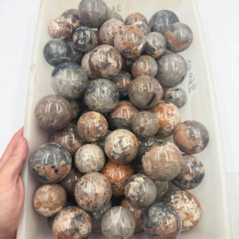 Black Tourmaline and Feldspar on Smoky Quartz Spheres (11 KG Bulk Sale Lot)