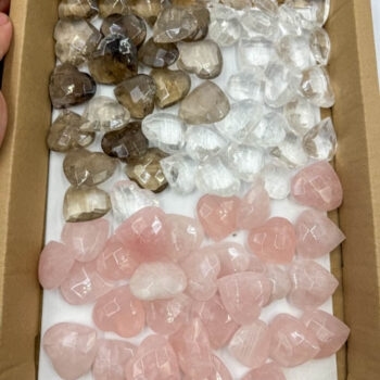 Small Faceted Hearts ( 75 Pieces Bulk Sale Lot)