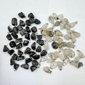 Black Tourmaline Pendants (80 Pieces Bulk Sale Lot)