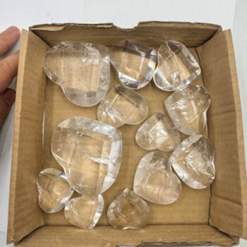 Clear Quartz Faceted Hearts (12 pieces lot)
