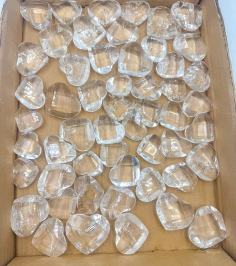 Clear Quartz Faceted Hearts - Small (53 pieces lot)