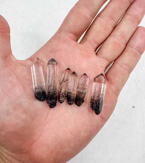 High Grade Black Tourmaline Quartz Polished Points - Mini