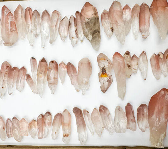 Pink Root Lemurian Points (62pcs Lot)