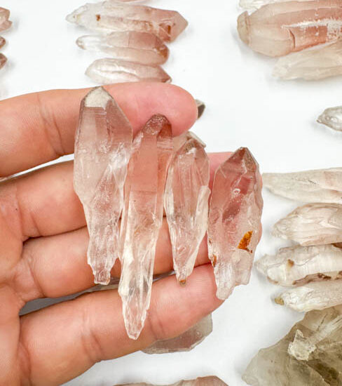 Pink Root Lemurian Points (62pcs Lot)