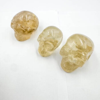 Natural Citrine Skulls (3 pieces lot)