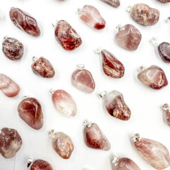 Lithium Quartz Tumbled Drilled Pendant (Sterling Silver)