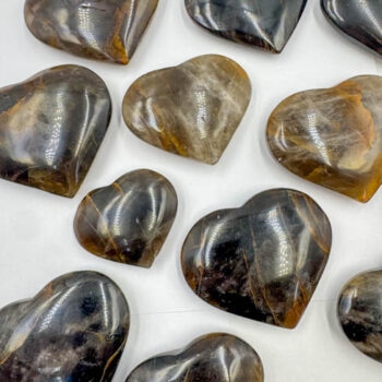 Smoky Golden Healer Quartz Hearts