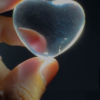 Clear "Blue Needle" Quartz Heart (28g Piece)