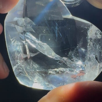 Lemurian "Blue Needle" Faceted Heart (81g Piece)